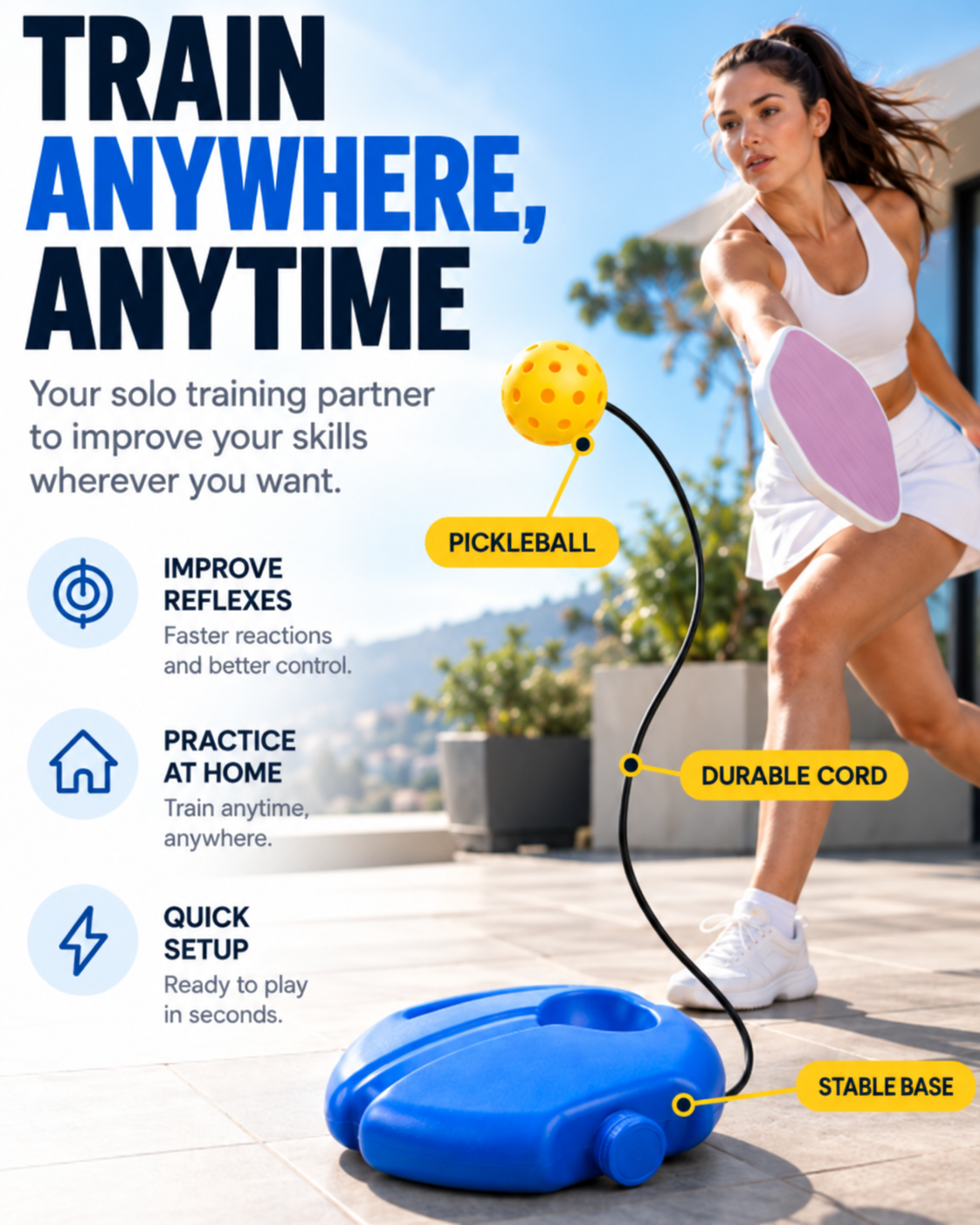 Tric-Pic Solo Pickleball Training Station